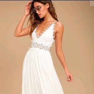 Lulu's this is love white lace maxi dress